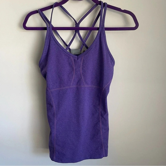 Athleta Tops - Athleta purple criss cross strap work out tank top size small